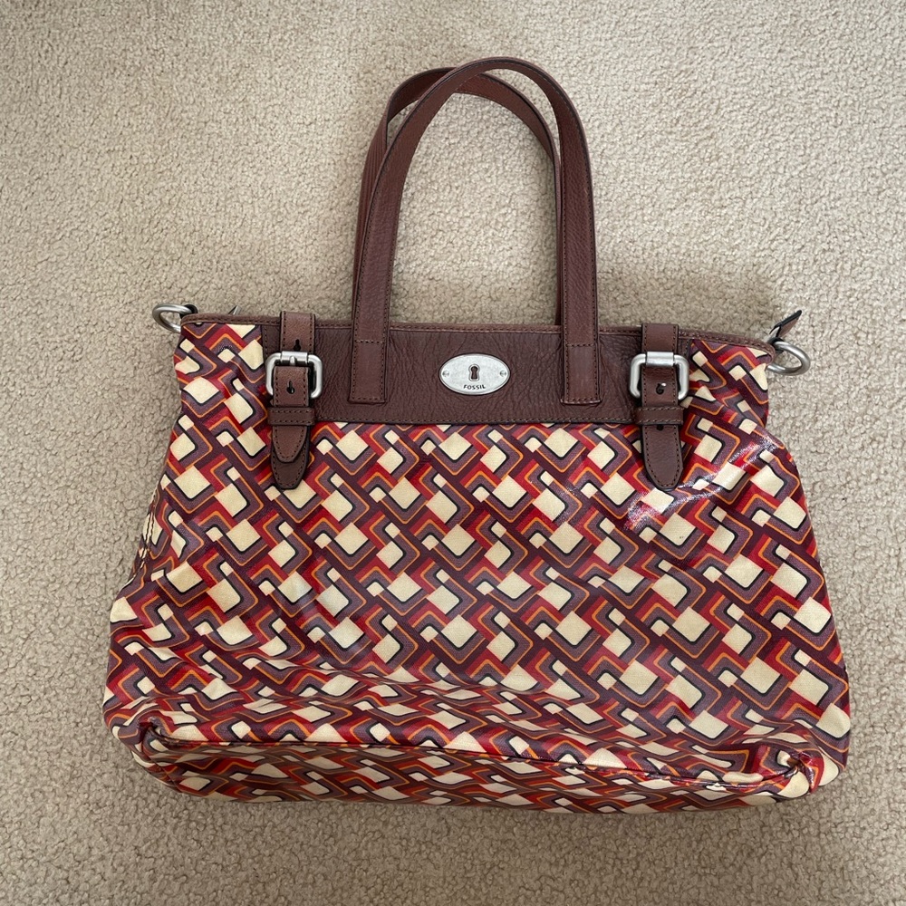 Fossil Coated Canvas Handbag